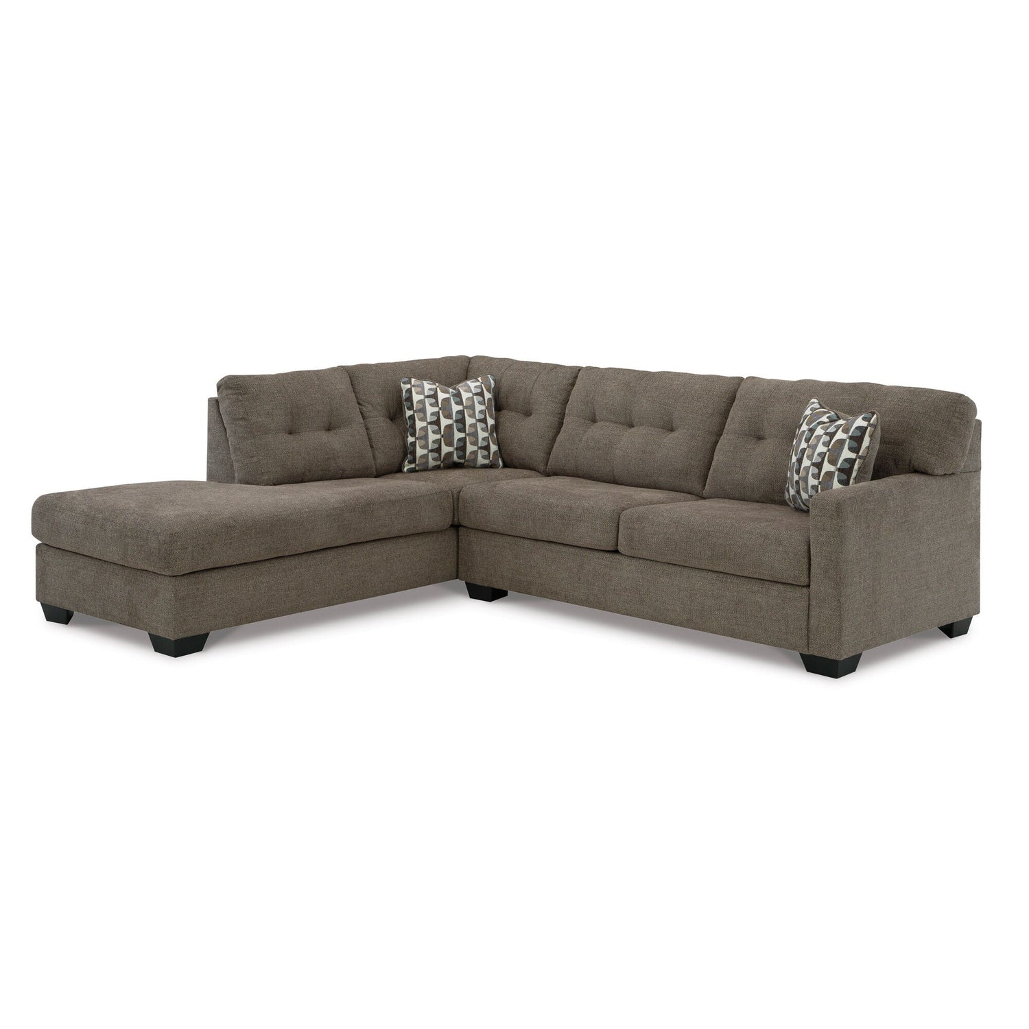 Mahoney Chocolate Left Chaise Full Sleeper Sectional QK1066129