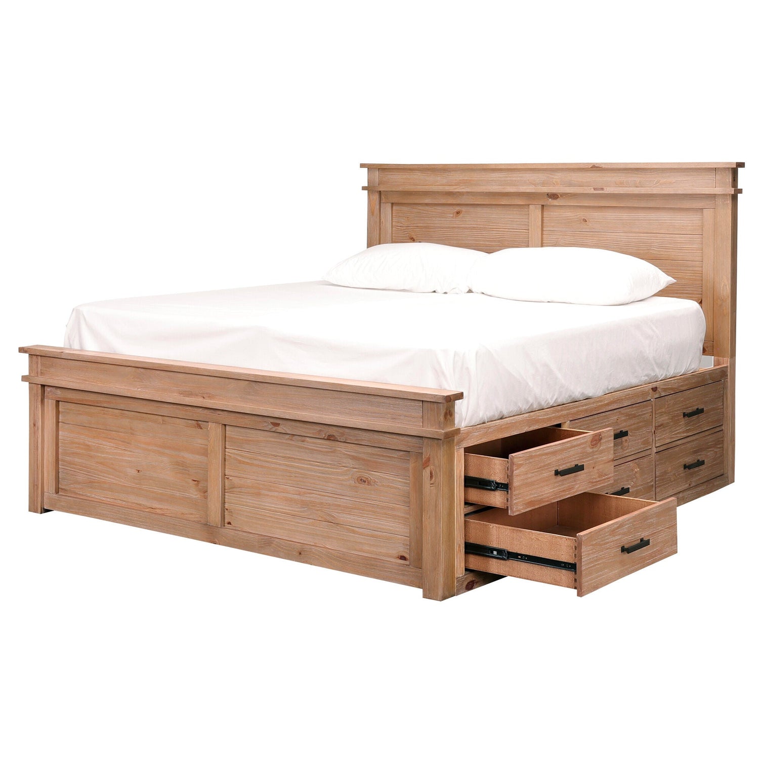 Detail view of Glacier Point Golden Java Queen Captain Bed