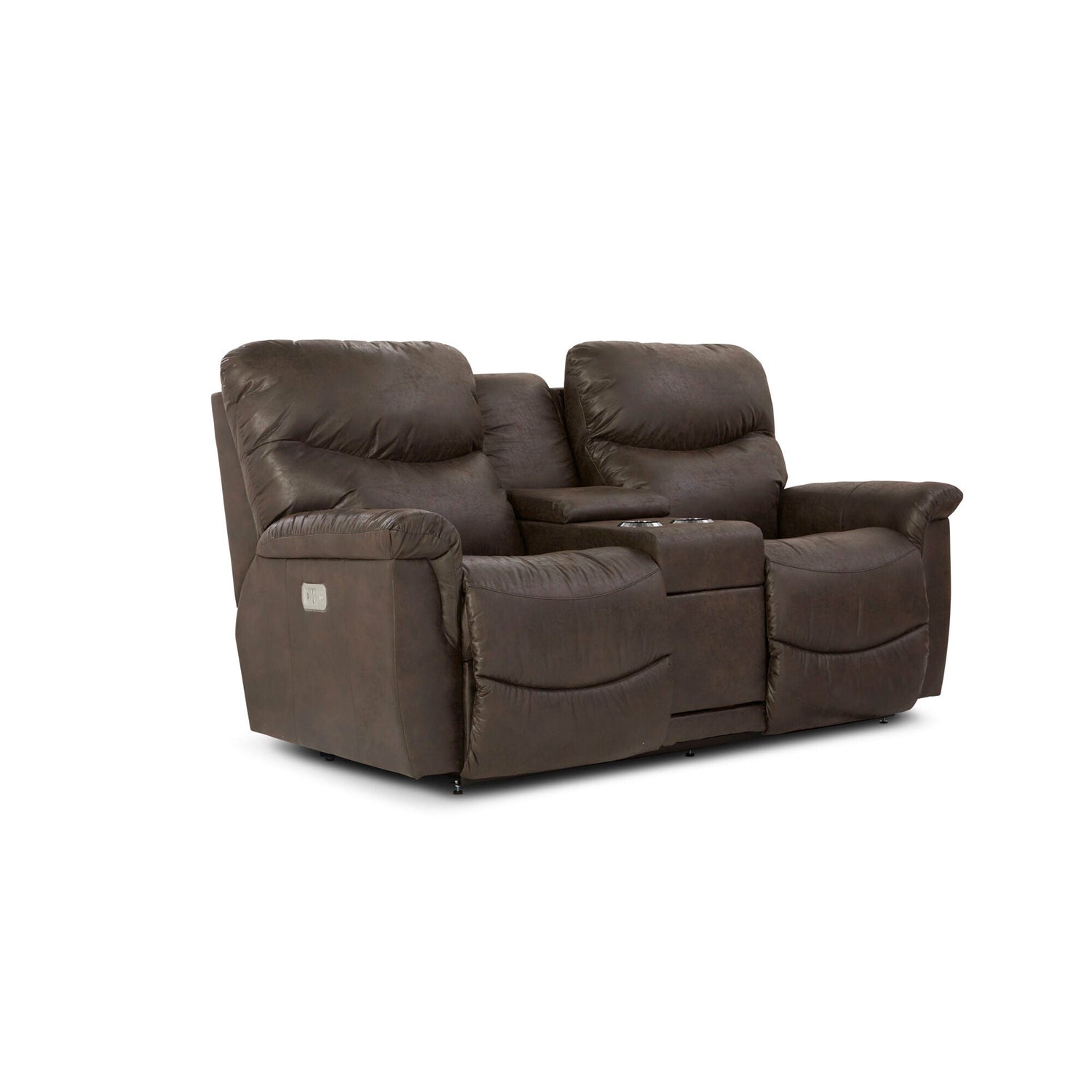 Front right view of James Steel Power Plus Reclining Love With Console