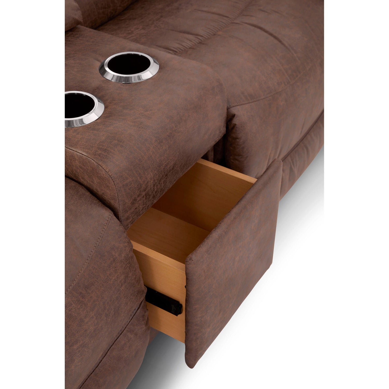 Detail view of James Silt Reclining Console Loveseat
