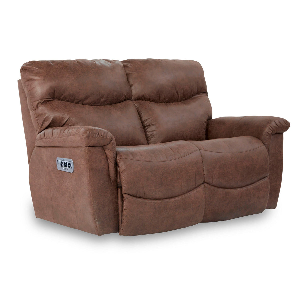 Front right view of James Silt Tri-Power Reclining Loveseat
