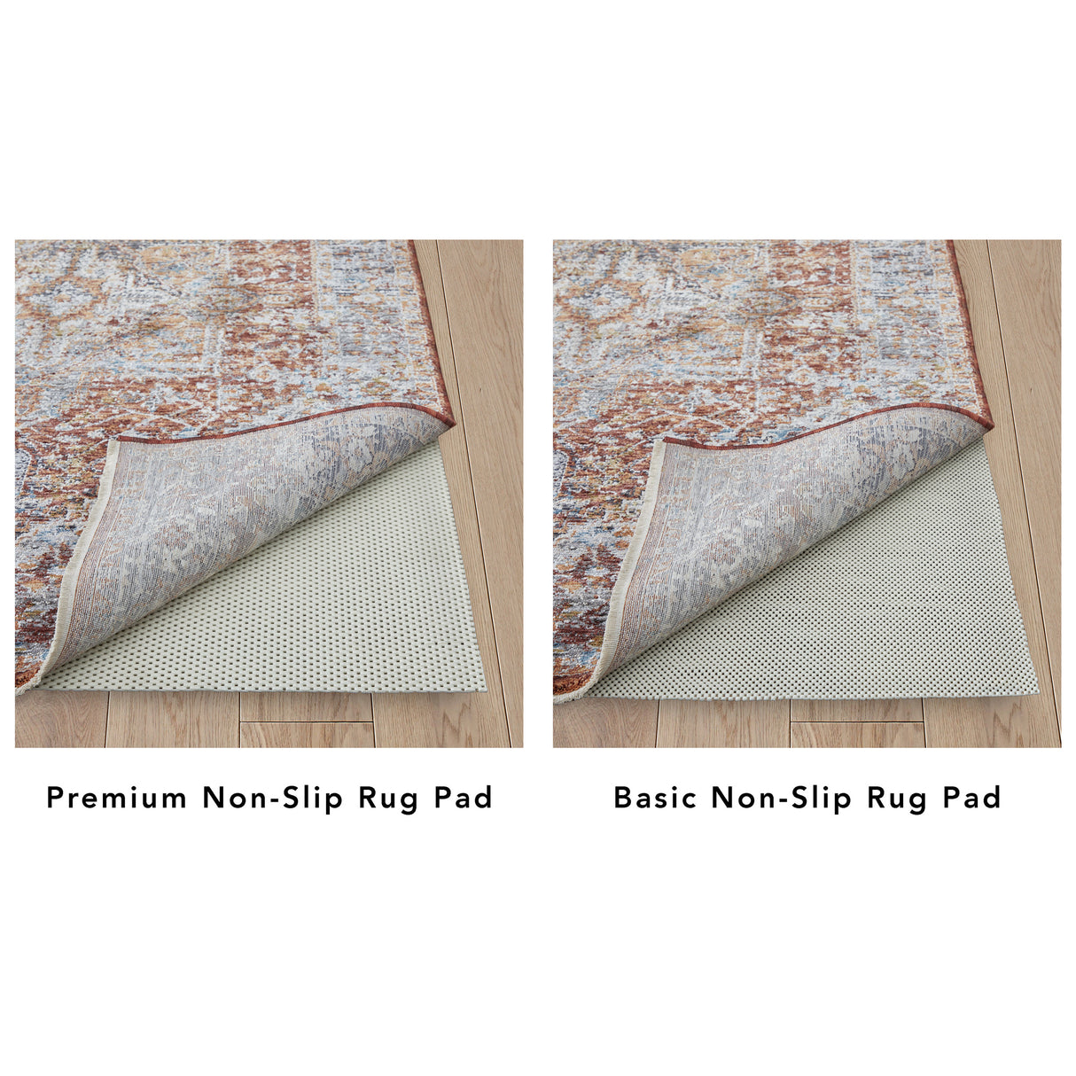 Side view of Premium Neutral 8x10 Non Slip Pad