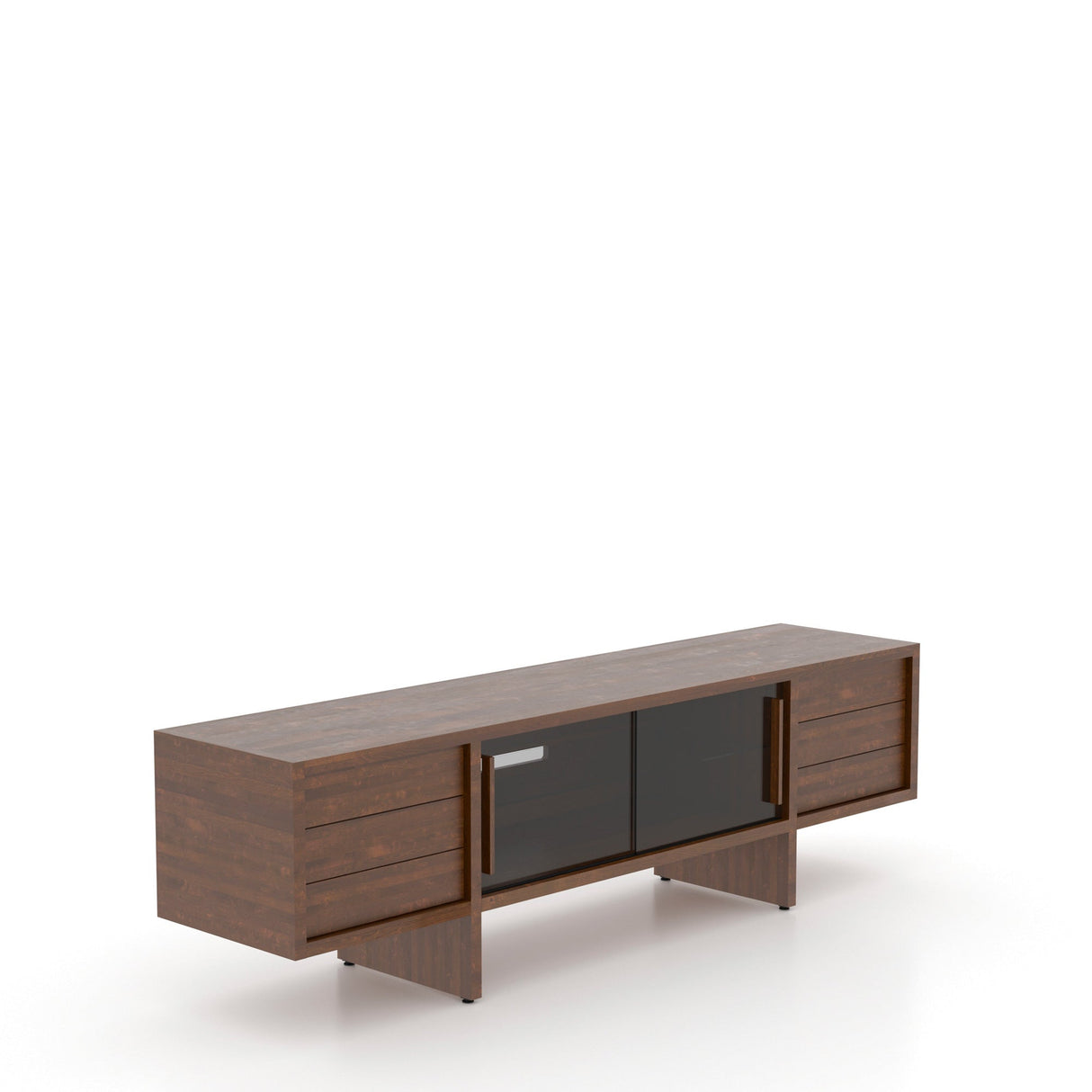 Front right view of Crosby Cognac Washed Accent Media Unit