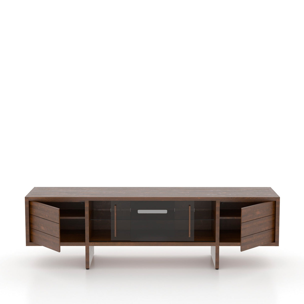Open view of Crosby Cognac Washed Accent Media Unit