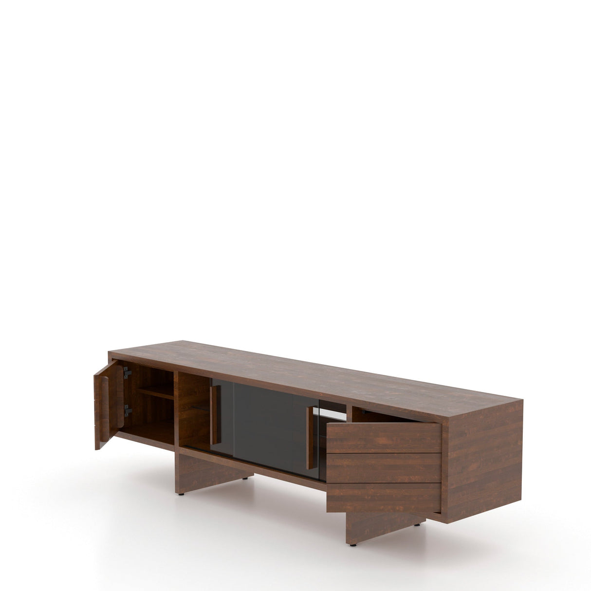 Side view of Crosby Cognac Washed Accent Media Unit