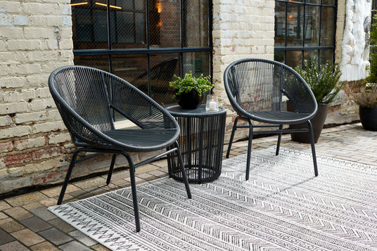 Mandarin Cape Gray 3 Piece Patio Set on patio
