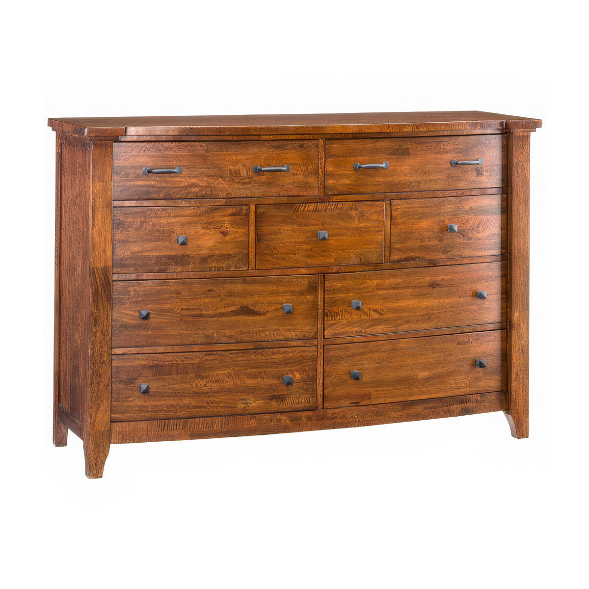 Front right view of Whistler Retreat Dark Walnut 9 Drawer Dresser