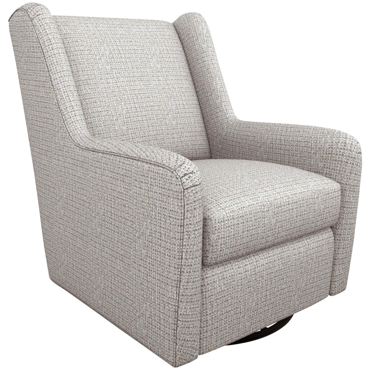 Detail image of Brianna Gray Swivel Glide Chair with overlay of product dimensions