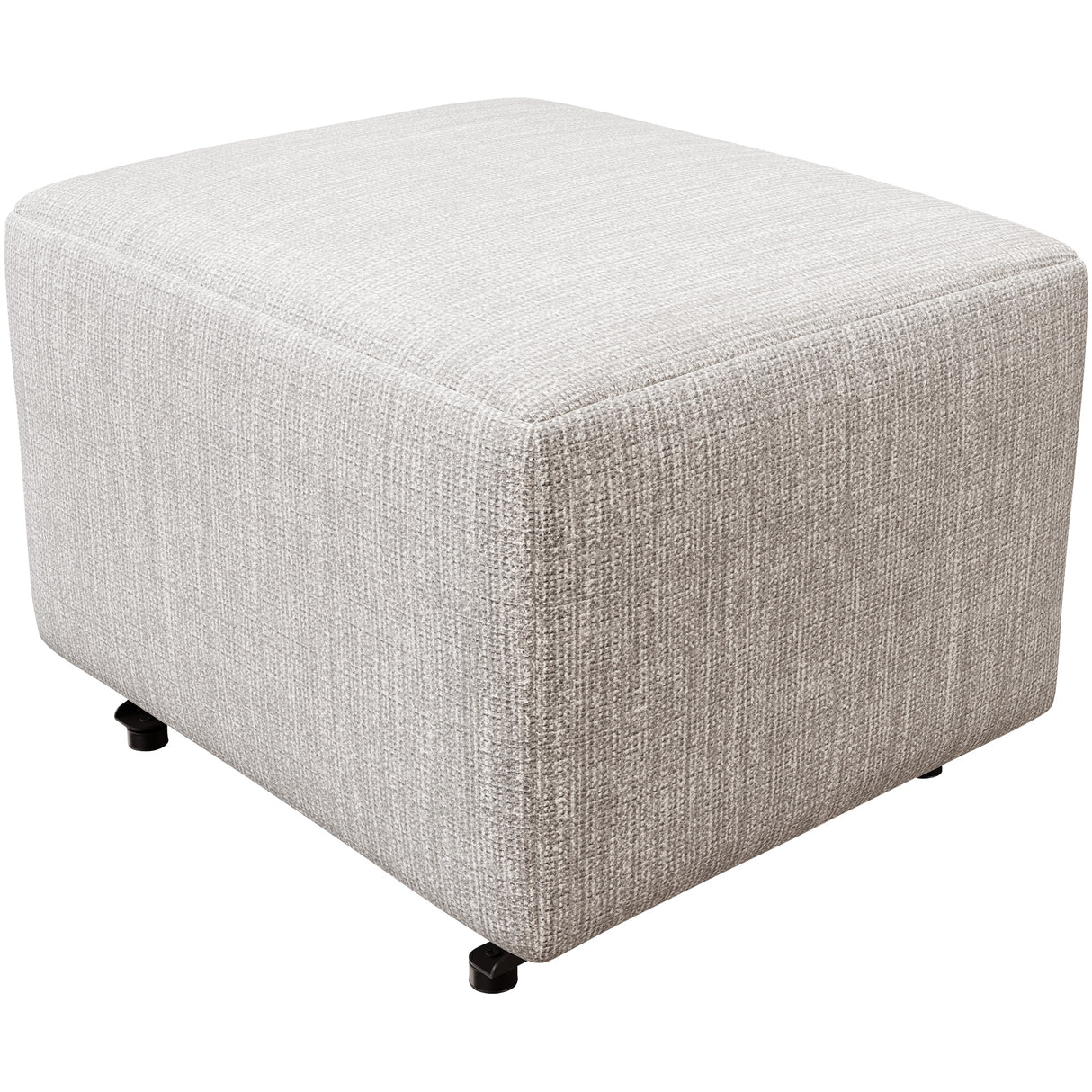 Detail image of Brianna Gray Gliding Ottoman with overlay of product dimensions