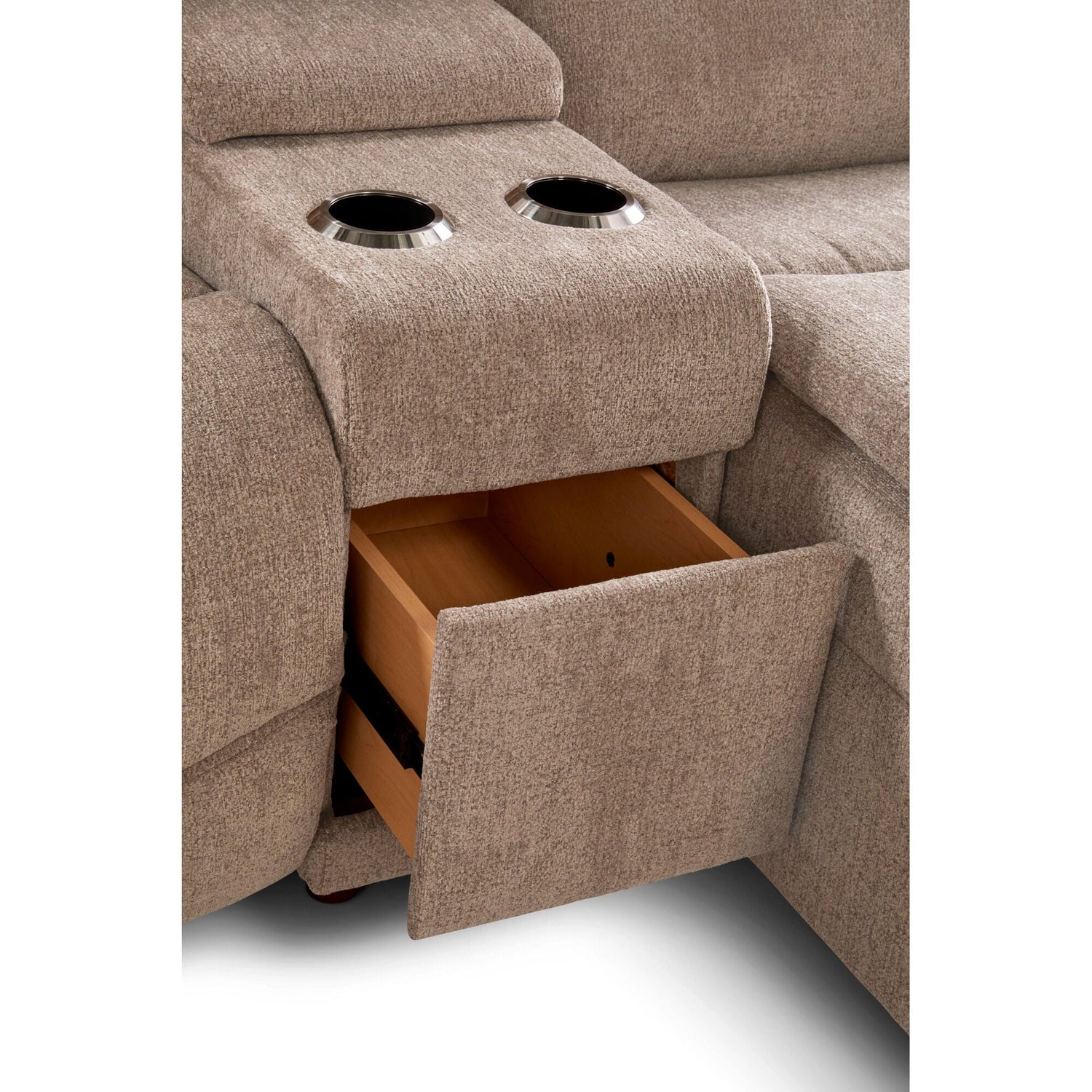 Detail view 3 of James Fawn 5 Piece Tri-Power Right Chaise Reclining Sectional