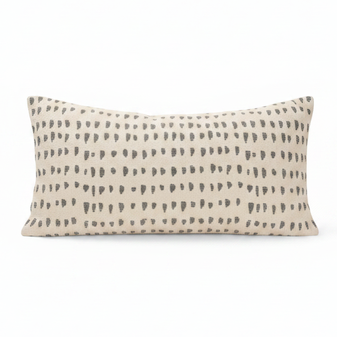 Ink Dot Gray Down Filled Lumbar Pillow QK1085701
