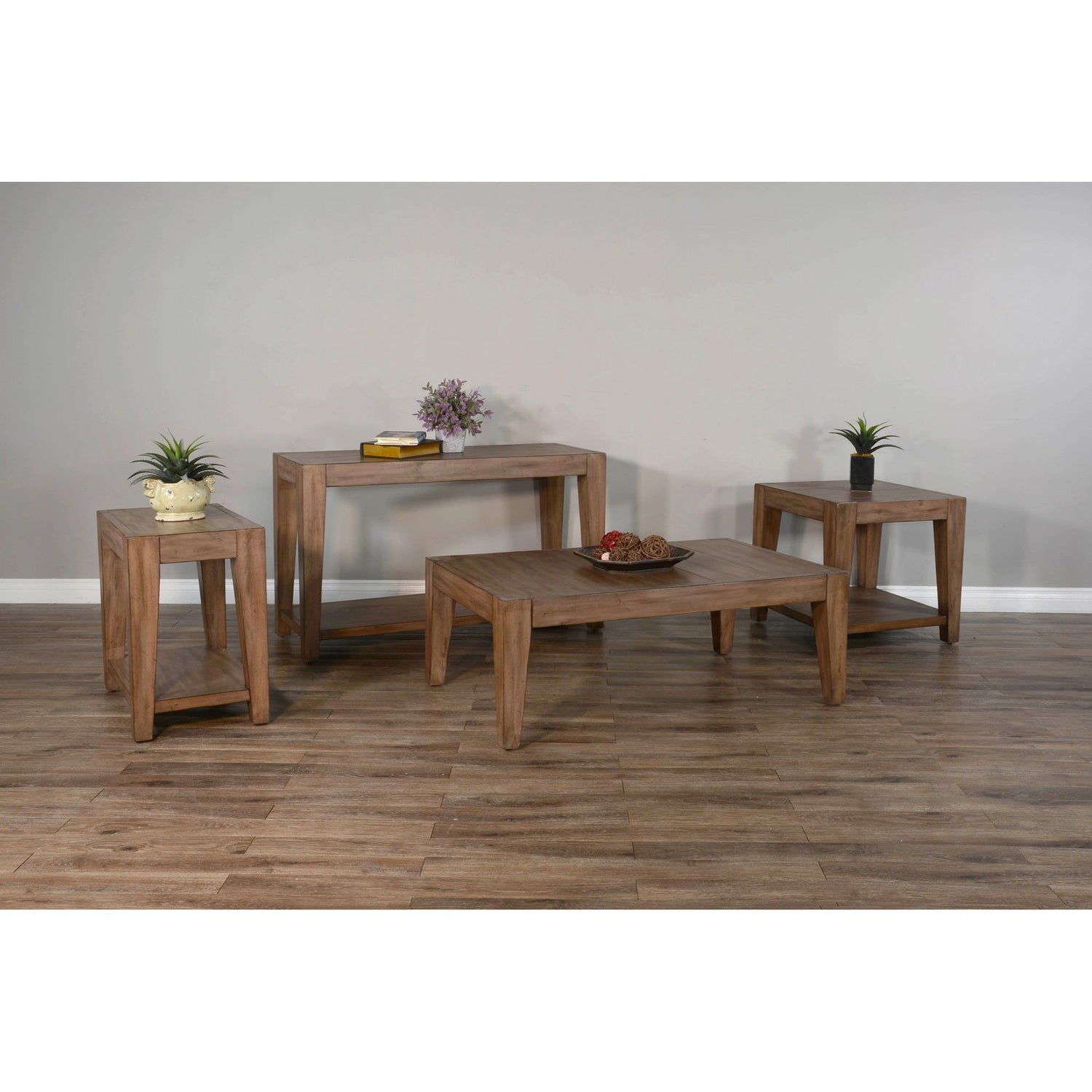 A room setting featuring Doe Valley Coffee Bean Chairside Table