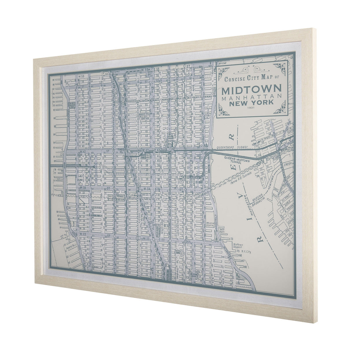 Front right view of Manhattan Map Wall Art
