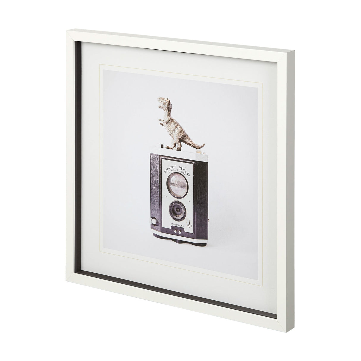 Front right view of T Rex White Wall Art