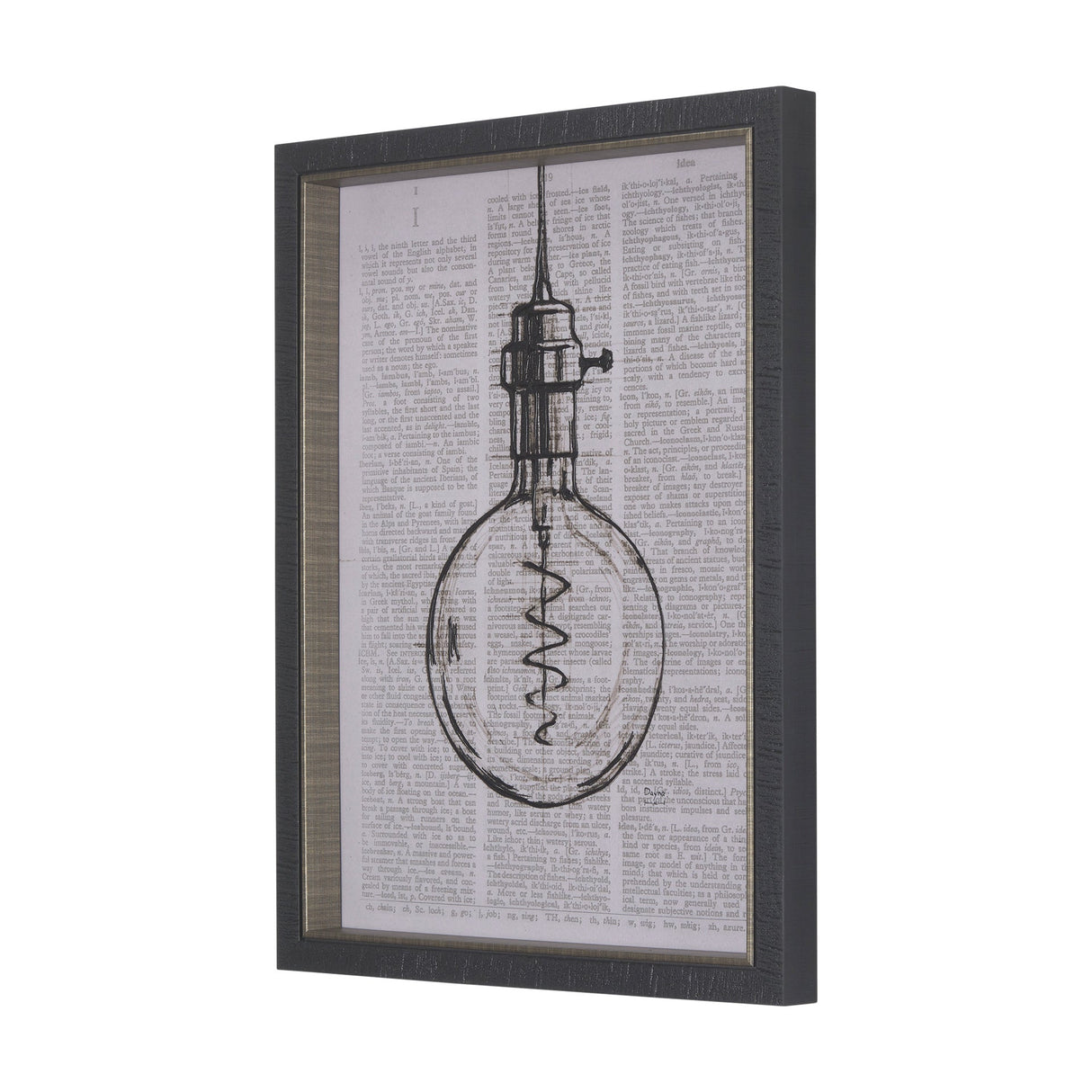 Front right view of Vintage Page II Black Wall Art