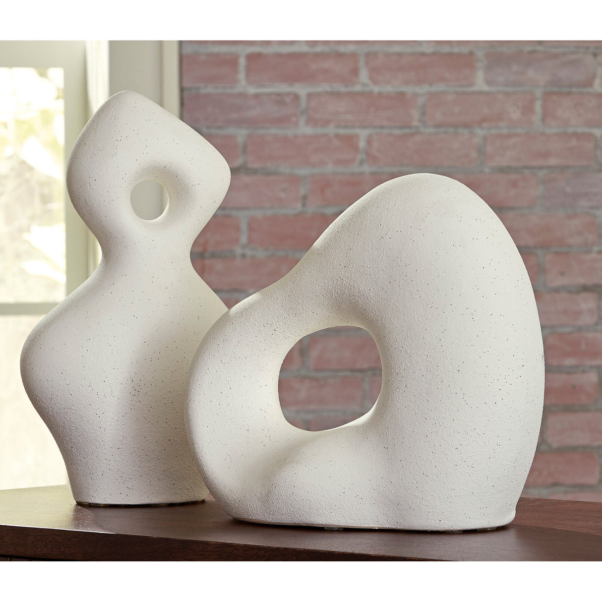 Room setting 2 featuring Arthrow Off White Medium Sculpture