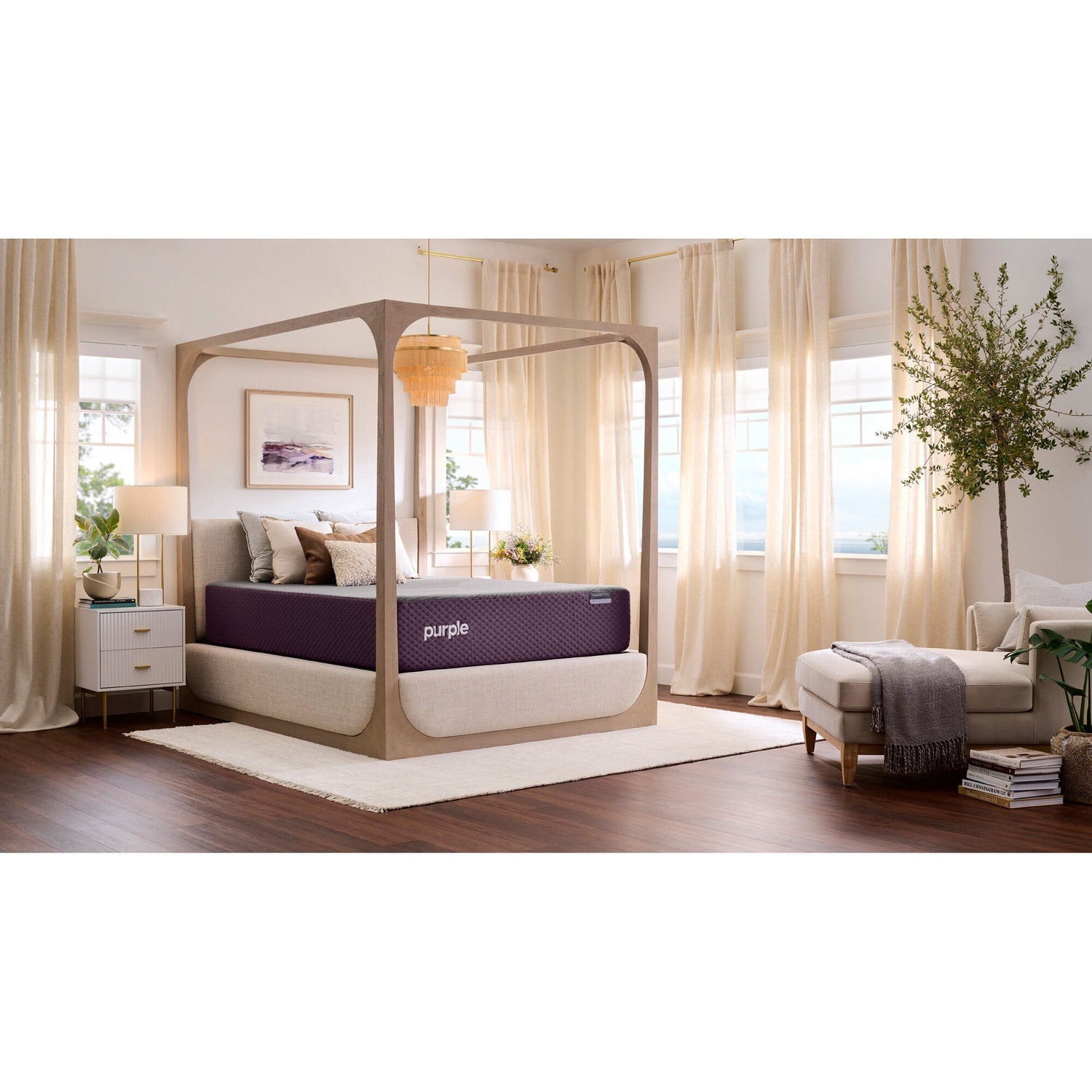 A room setting featuring RestorePremier California King Soft Mattress