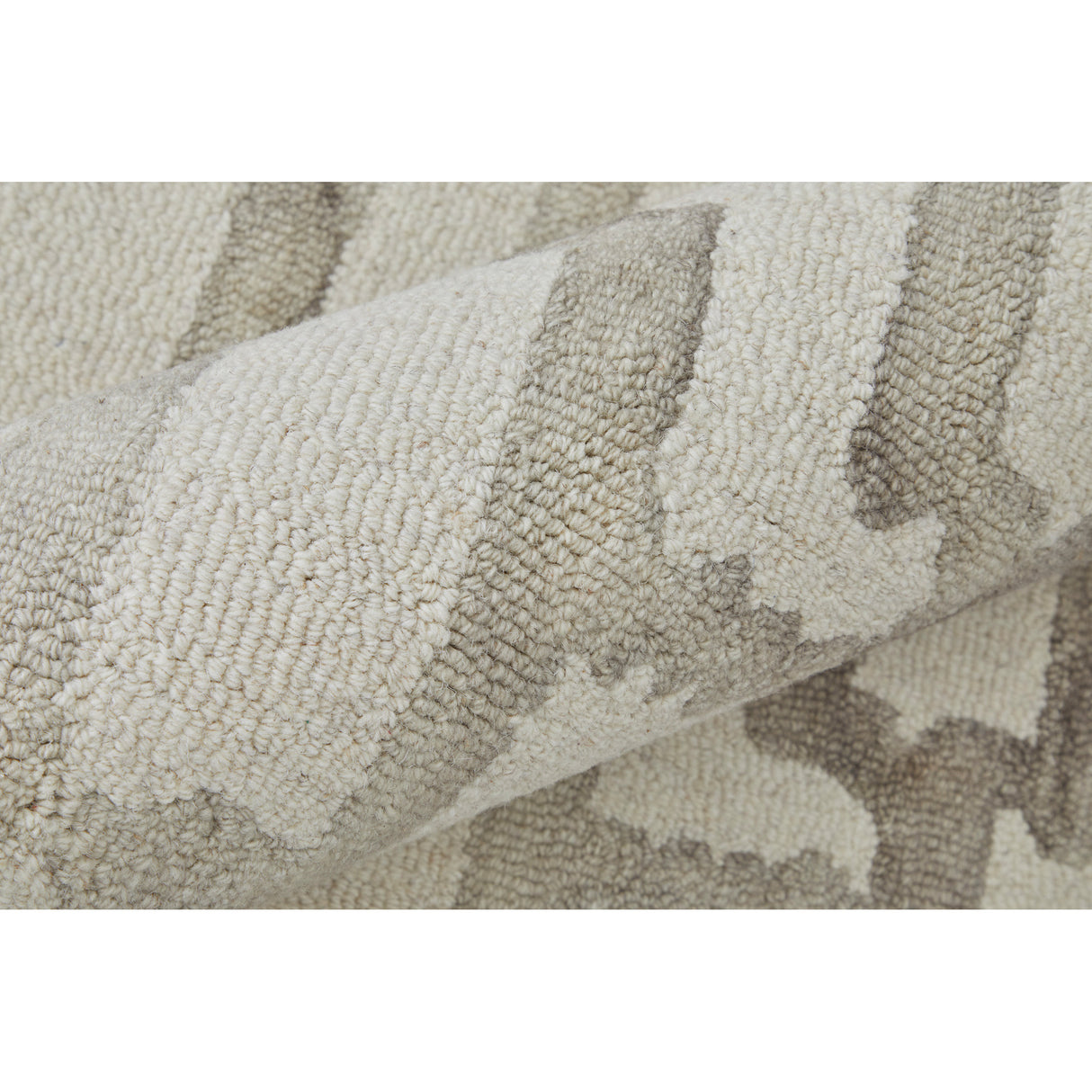 Detail image of Lorrain Gray 5x8 Rug with overlay of product dimensions