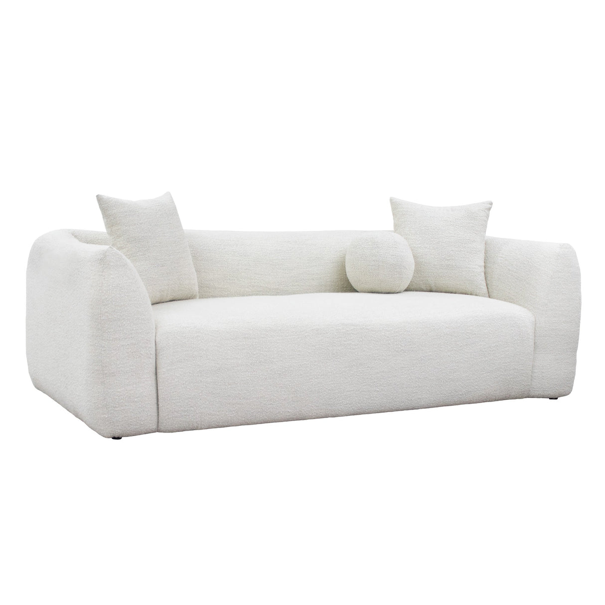 Front left view of Claude Pearl Sofa