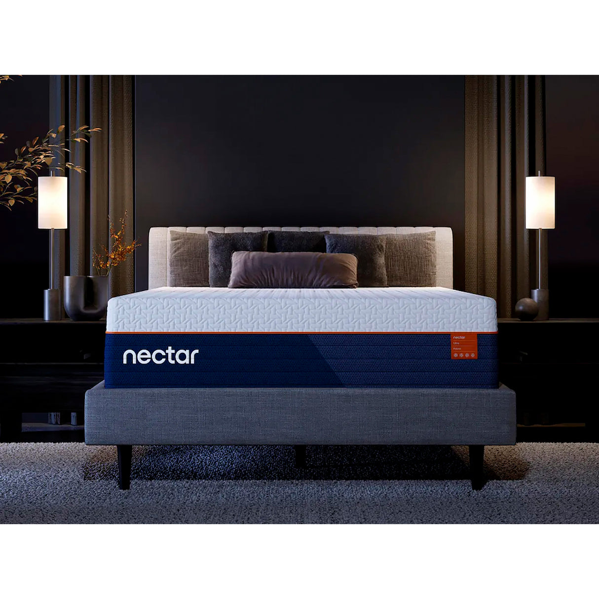 A room setting featuring Nectar Ultra Hybrid Full Mattress