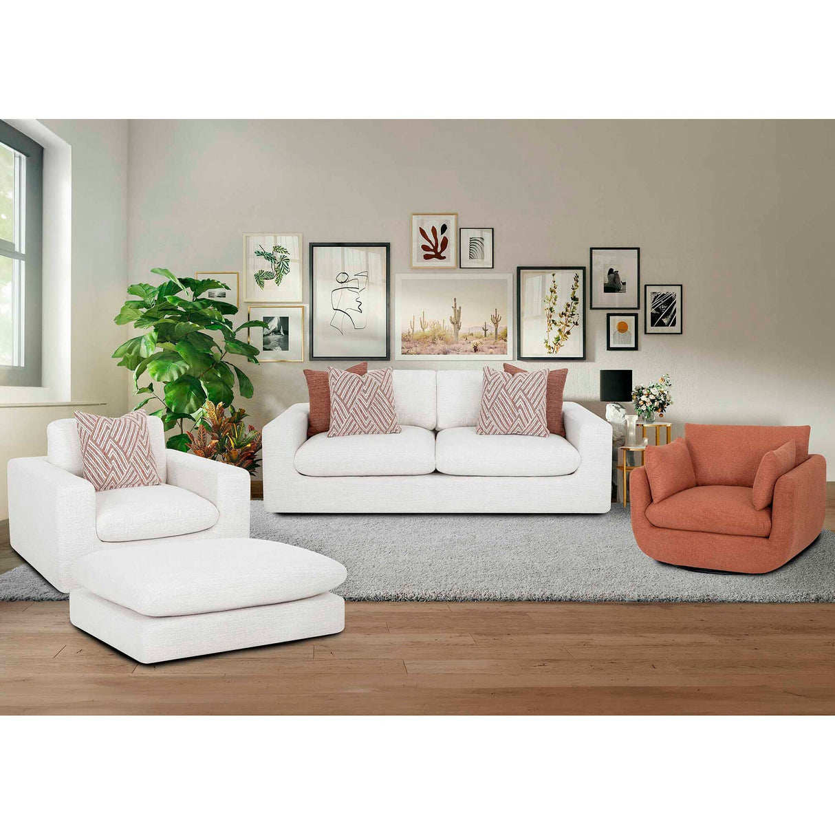 A room setting featuring Cormic Pearl Sofa