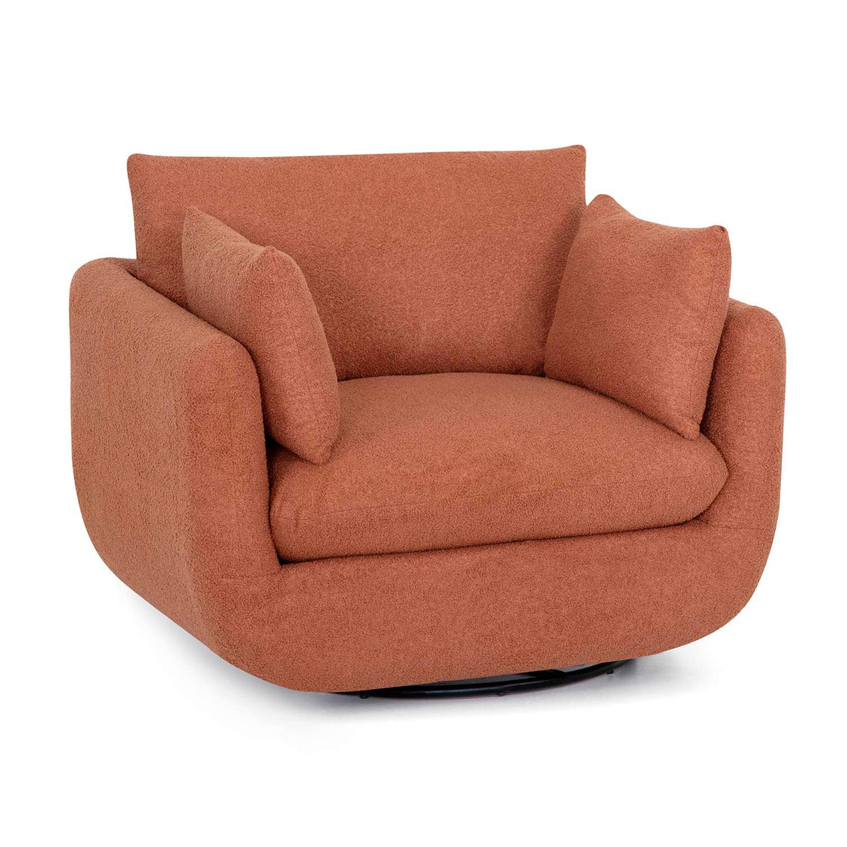 Front left view of Cormic Copper Swivel Accent Chair