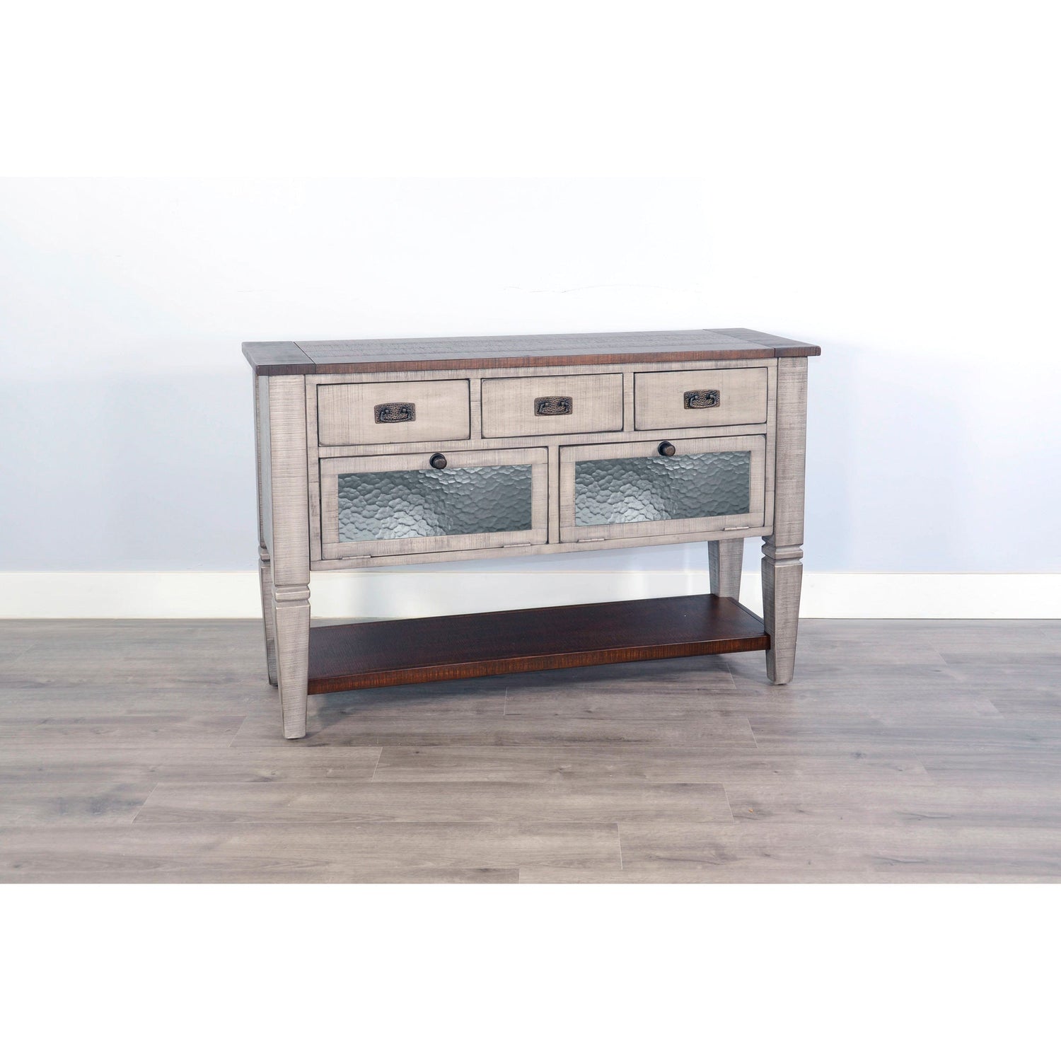 A room setting featuring Homestead Hills Alpine Gray Server