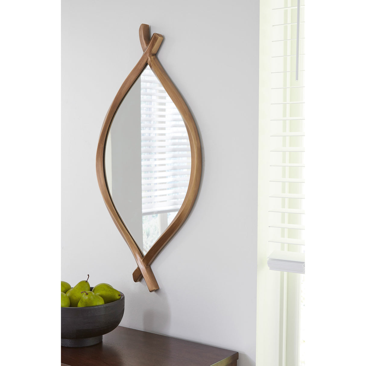A room setting featuring Bartner Antique Gold Accent Mirror
