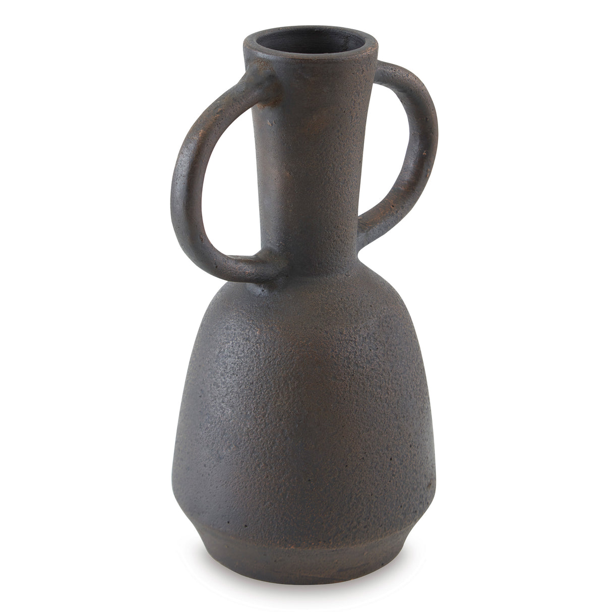 Front right view of Aadeen Distressed Brown Small Vase