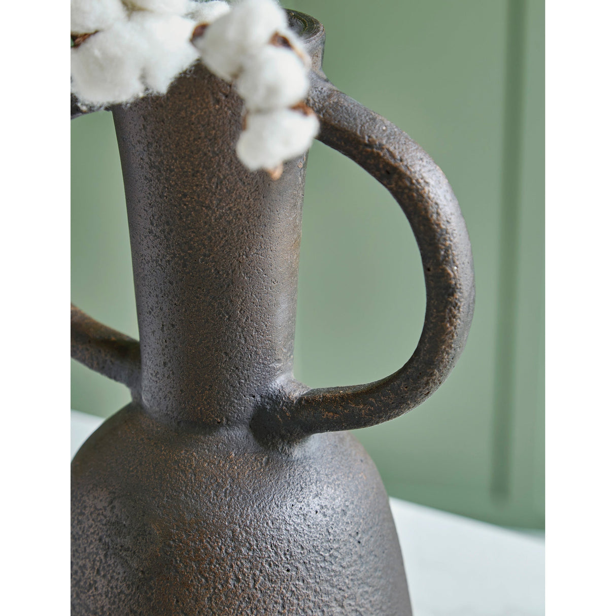 Detail view of Aadeen Distressed Brown Small Vase