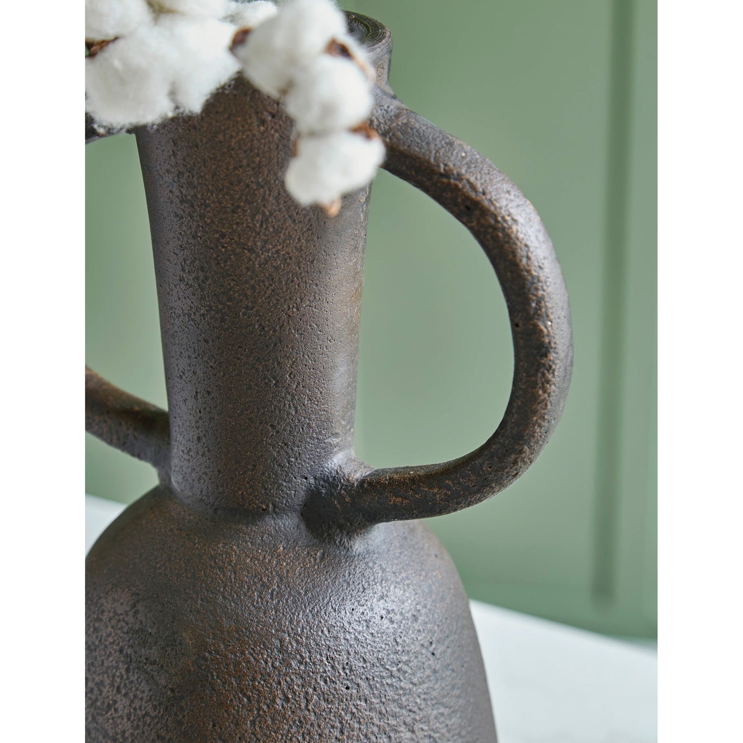 Detail view of Aadeen Distressed Brown Small Vase
