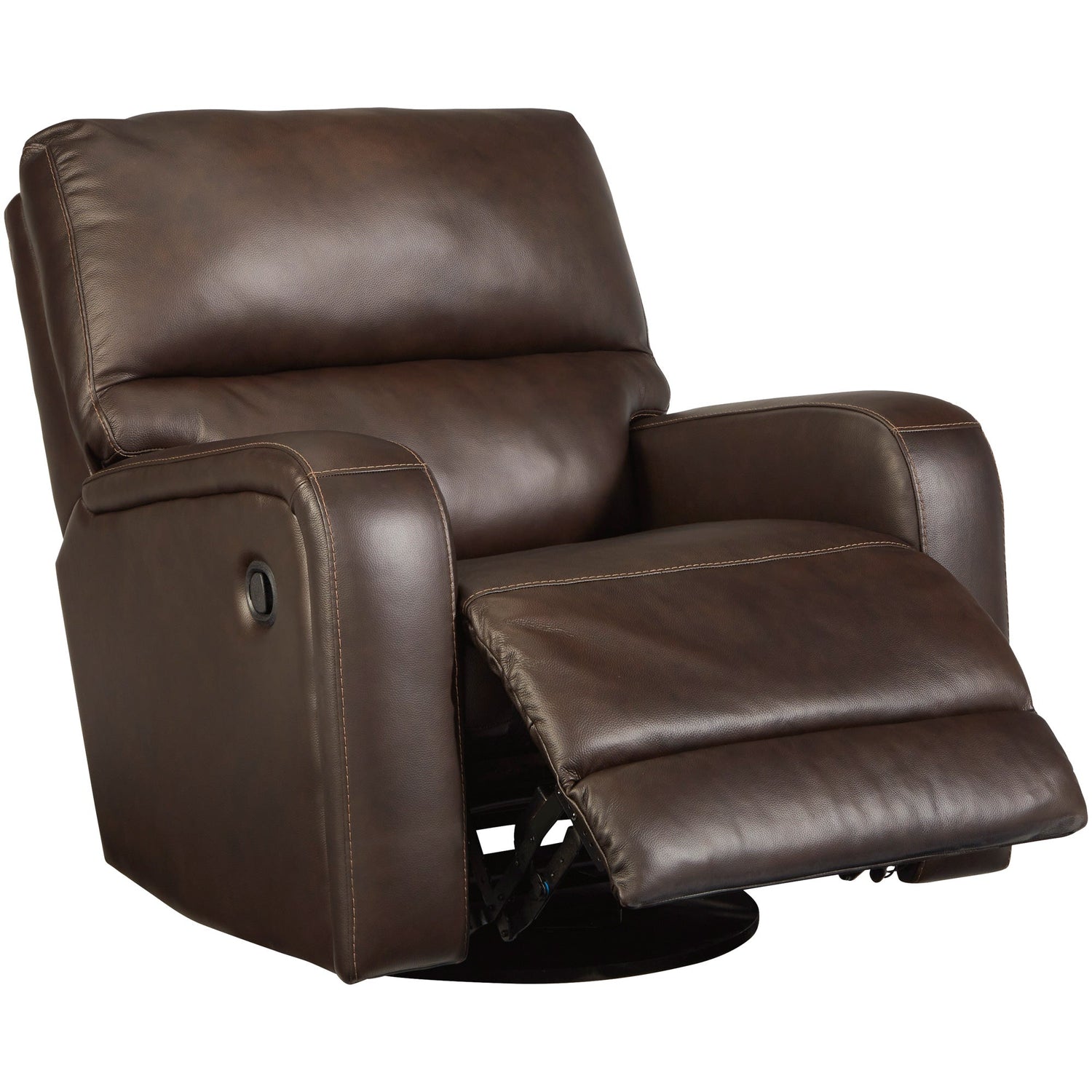 Front right view of Emberla Coffee Swivel Glider Recliner