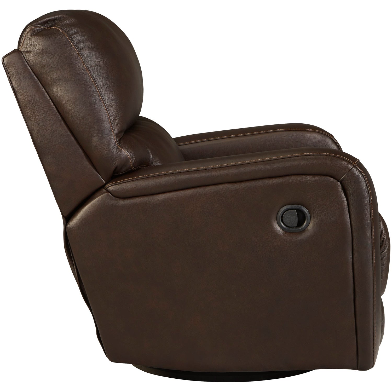Side view of Emberla Coffee Swivel Glider Recliner