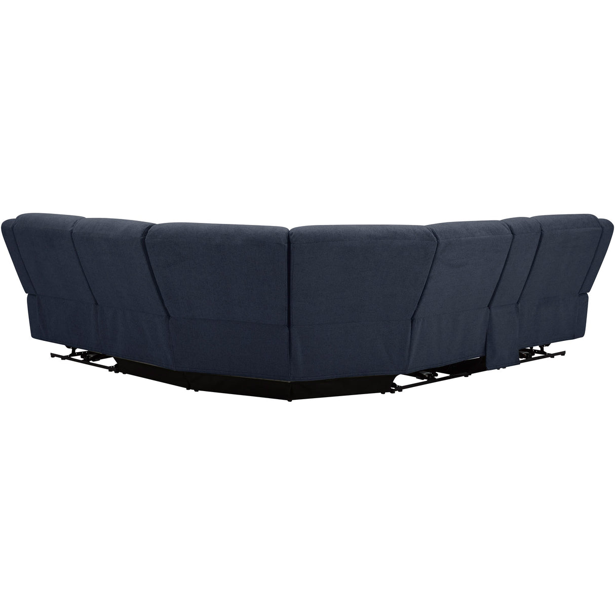 Back view of Grayson Denim 6 Piece Sectional with 2 Power Ends and 2 Power Armless
