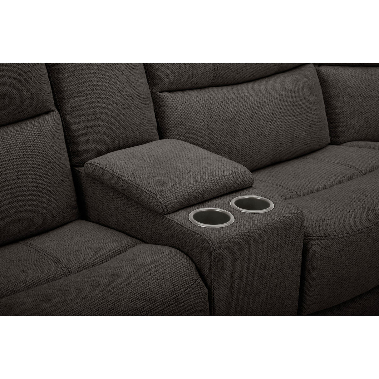 Detail view of Grayson Slate 6 Piece Sectional with 2 Power Ends
