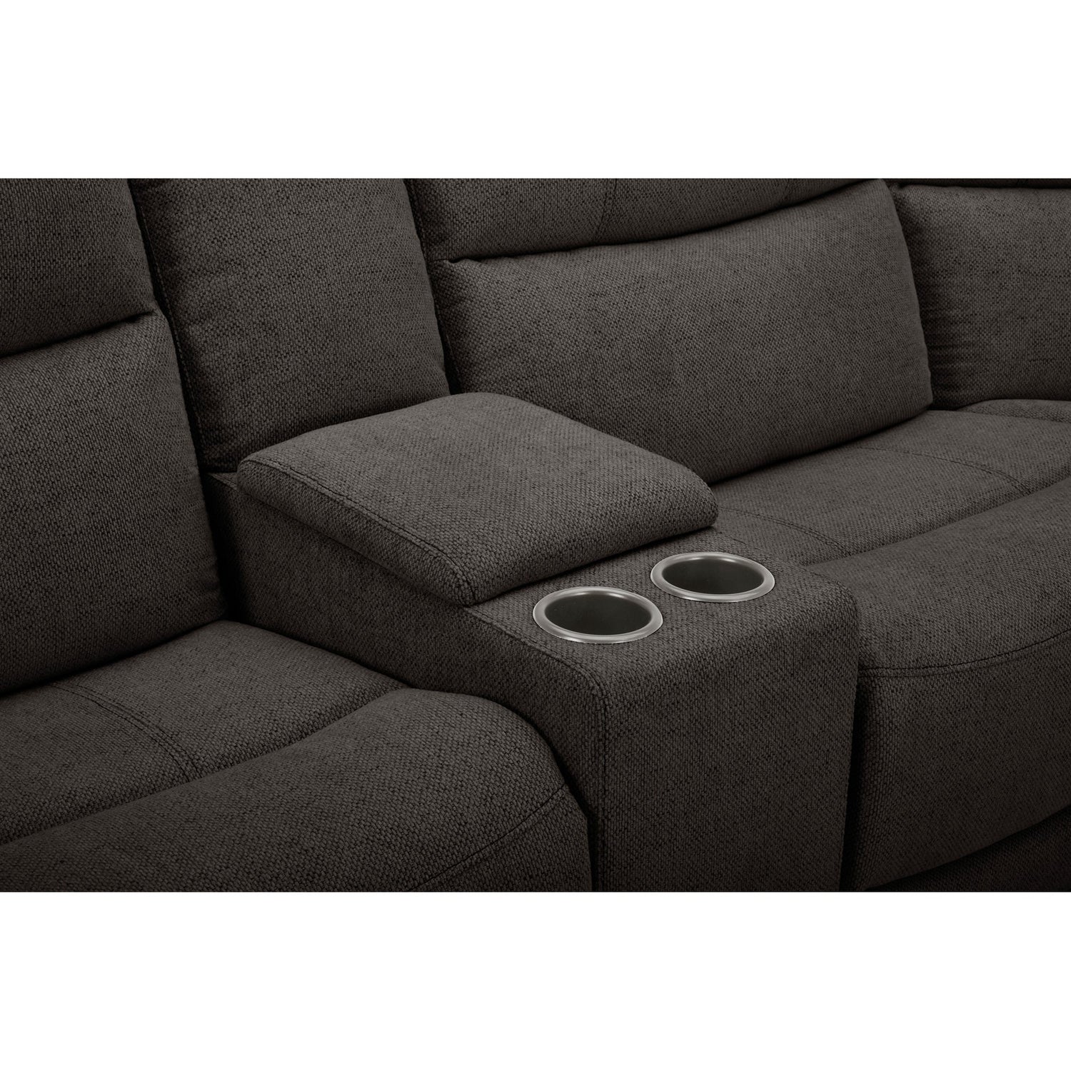 Detail view of Grayson Slate 6 Piece Sectional with 2 Power Ends