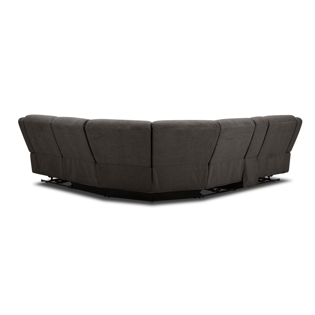 Back view of Grayson Slate 6 Piece Sectional with 2 Power Ends and 2 Power Armless