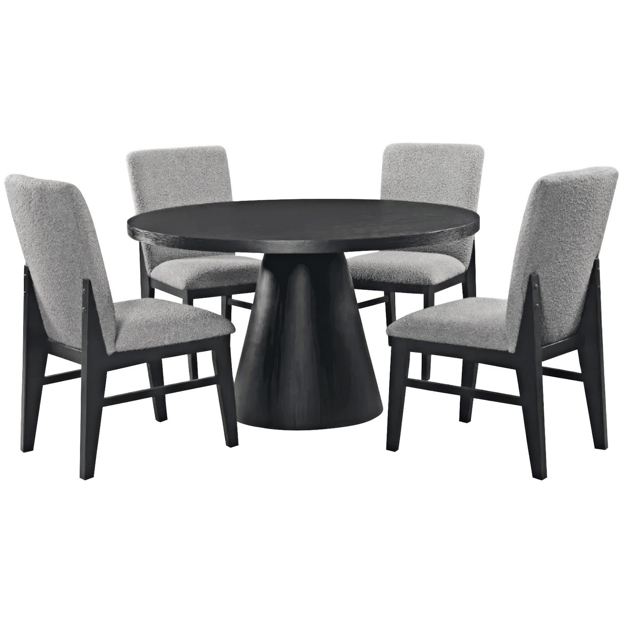 Portland Black 5 Piece Round Dining Set QK1089913