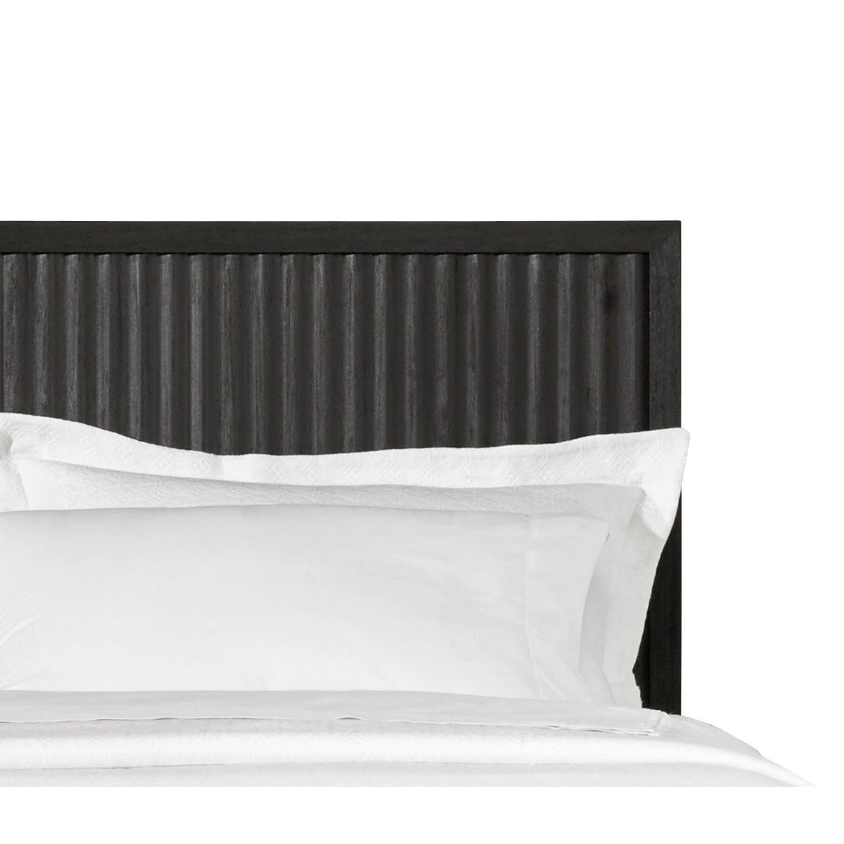 Detail view of Kentfield Black Drift Oak King Bed