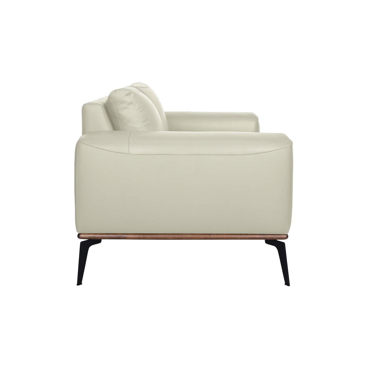 Side view of Medici Cream Loveseat