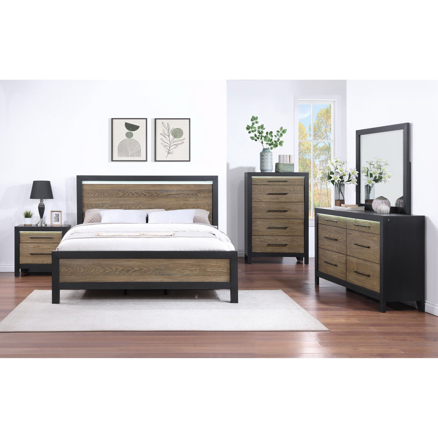 Room setting 3 featuring Trenton Black Light Up Dresser
