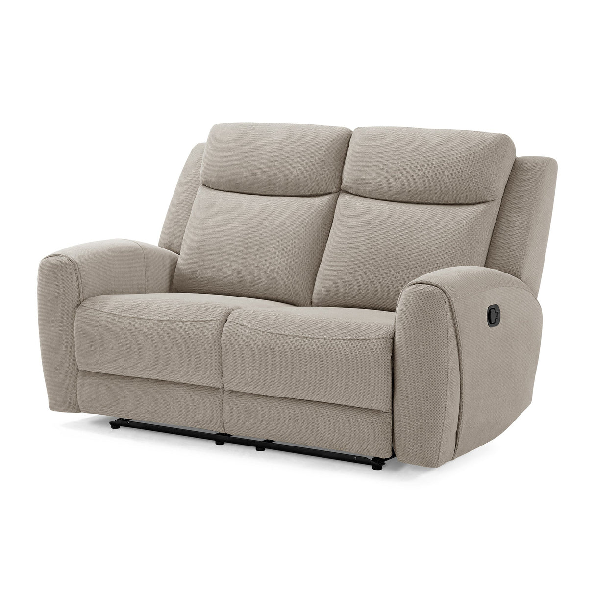 Side view of Dash Champagne Reclining Loveseat