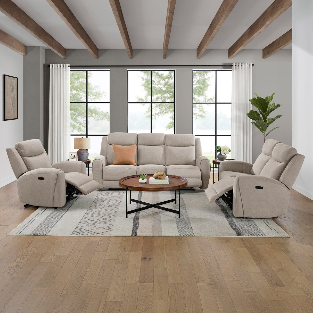 A room setting featuring Dash Champagne Power Reclining Loveseat