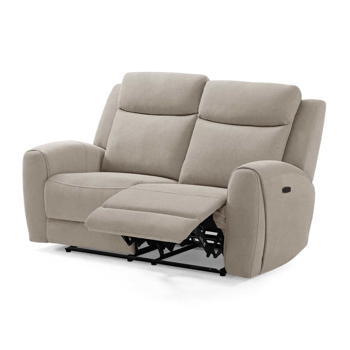 Side view of Dash Champagne Power Reclining Loveseat