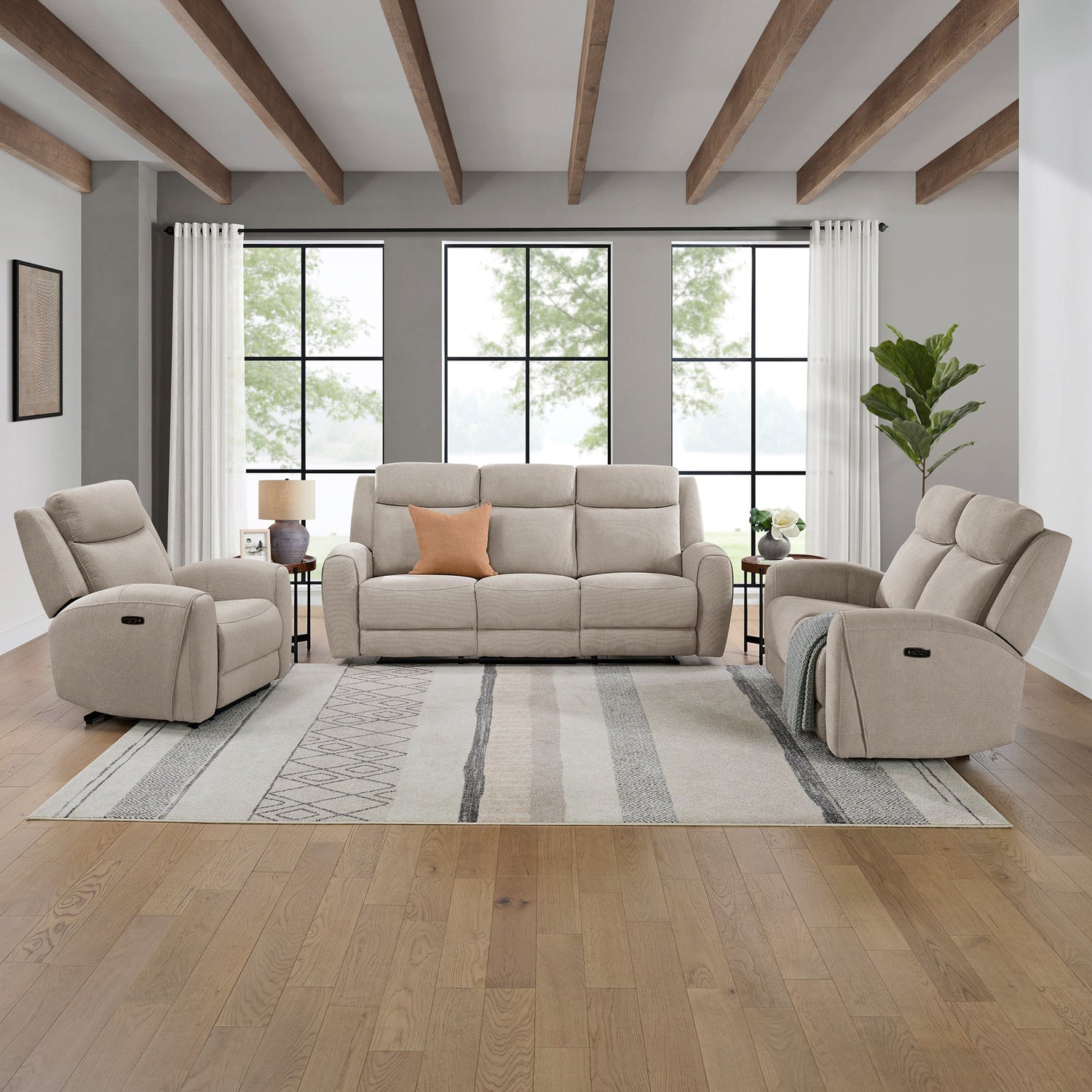 A room setting featuring Dash Champagne Power Recliner