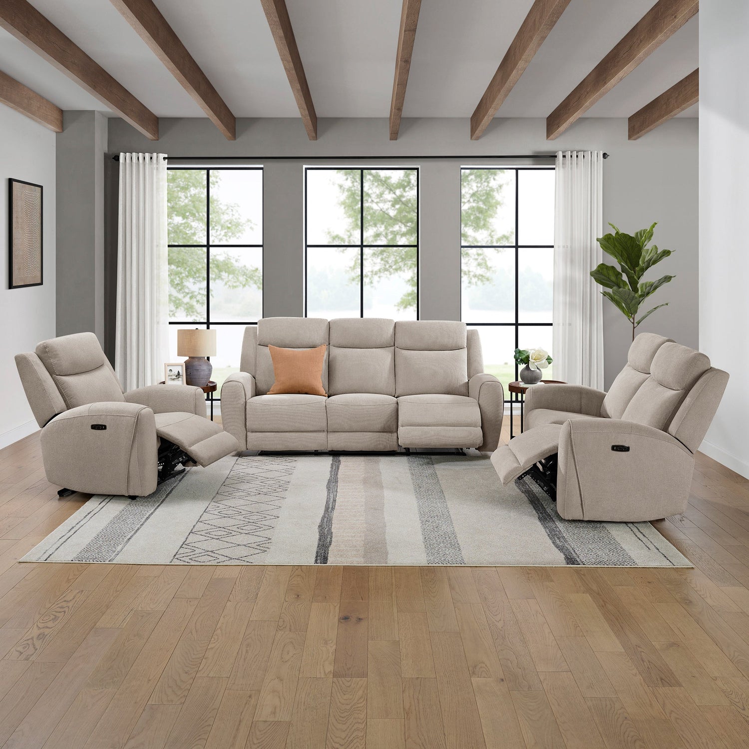 Room setting 2 featuring Dash Champagne Power Recliner