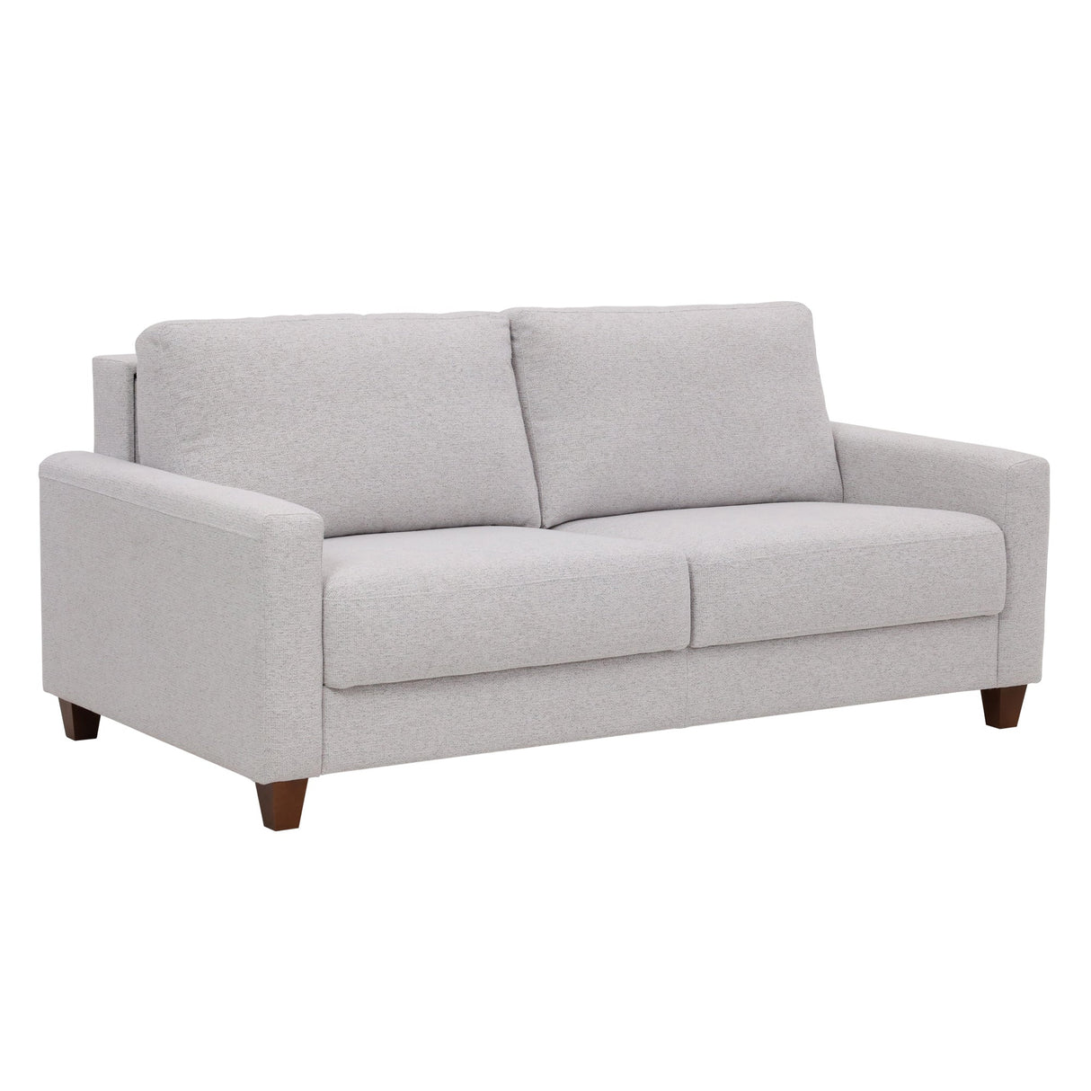 Front right view of Meko Light Gray Queen Sleeper Loveseat
