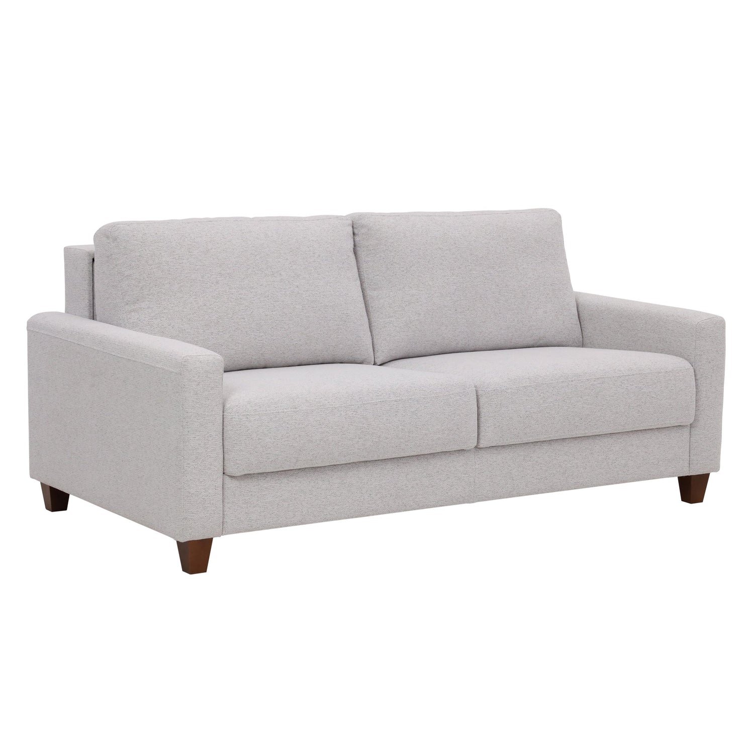 Front right view of Meko Light Gray Queen Sleeper Loveseat