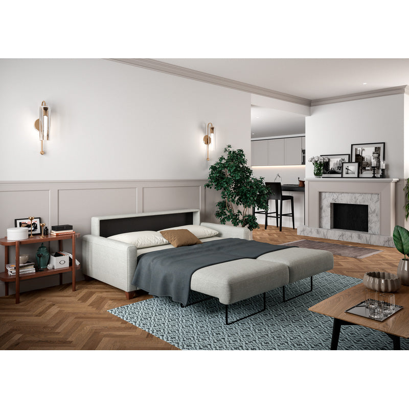 Room setting 2 featuring Meko Light Gray Queen Sleeper Loveseat