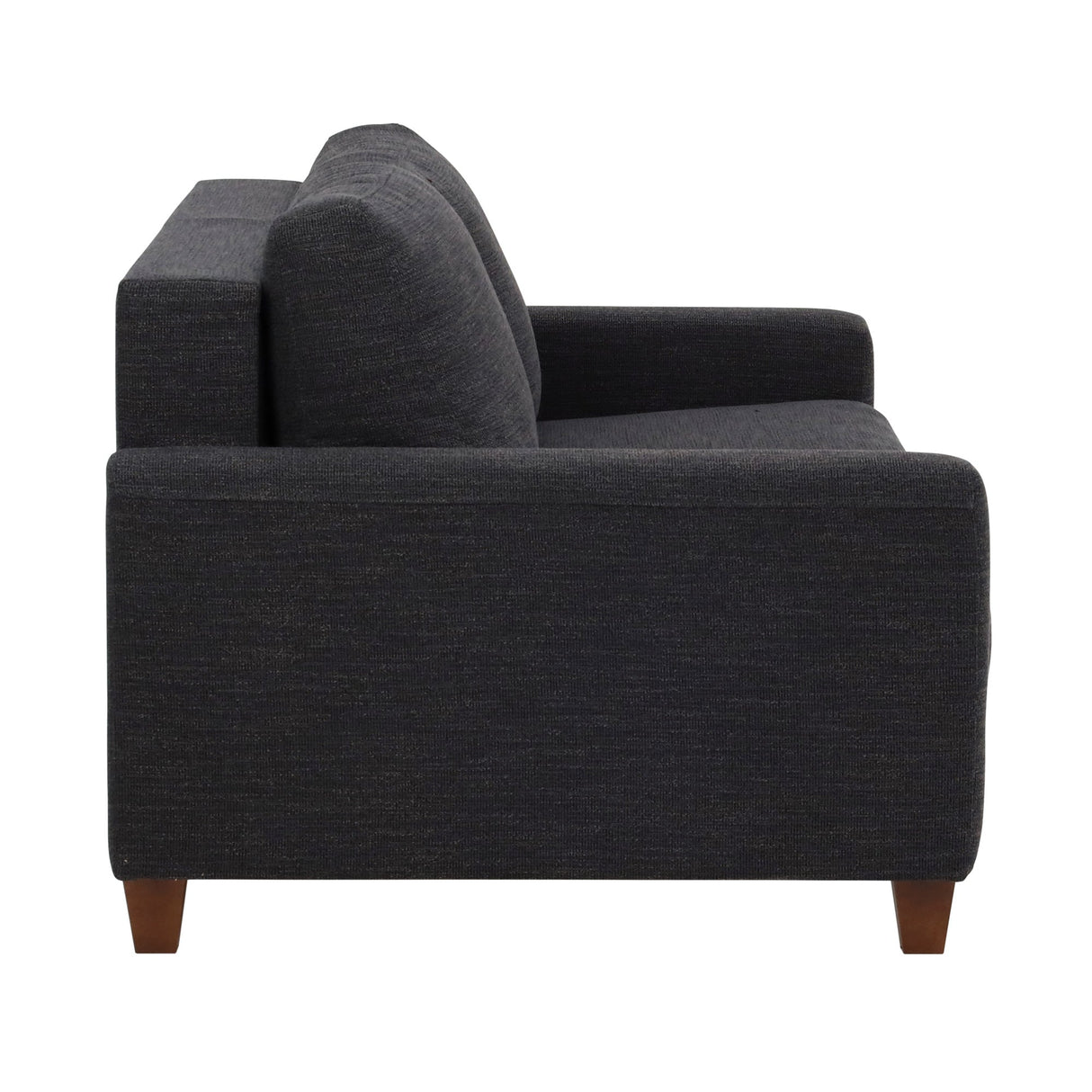 Side view of Meko Black Queen Sleeper Loveseat